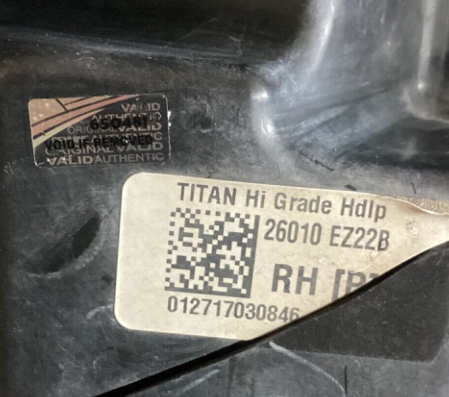 2017 2022 Nissan Titan XD Passenger Halogen LED Headlight FOR PARTS 〽️26010 EZ22