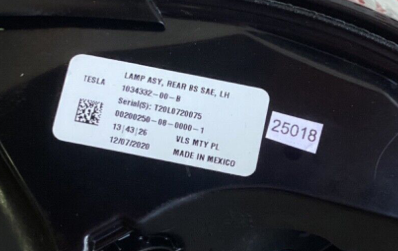 2016 2020 Tesla Model X Driver FULL LED Tail Light NEW OPEN BOX❇️OEM 1034332-0–B