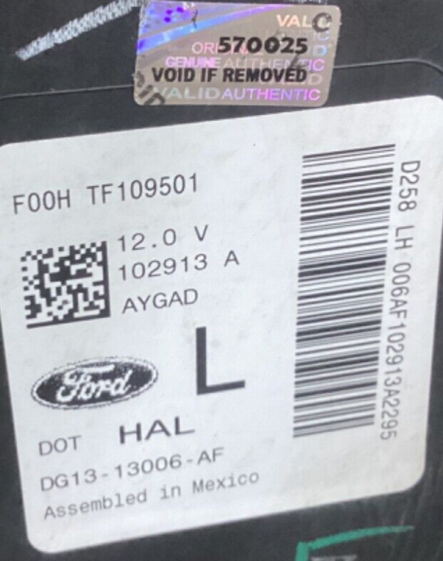 2013 2019 Ford Taurus Driver Halogen Headlight FOR PARTS 💥 OEM DG13-13008-AF