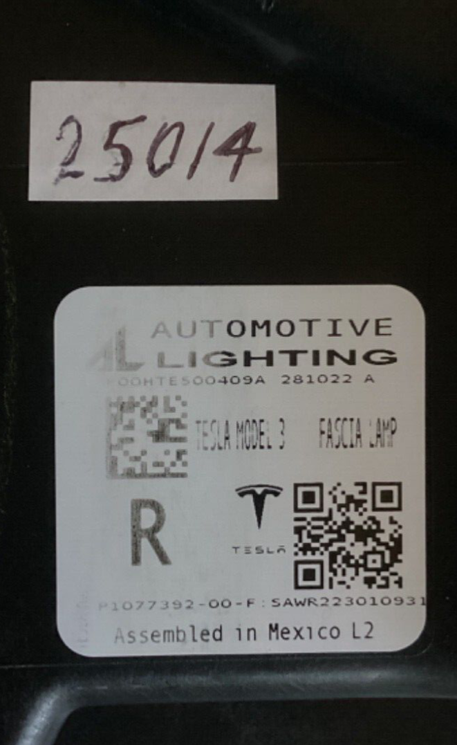 2017 2020 Tesla Model 3 Fog Light Passenger FULL LED LENS NEW😎 OEM 1077392-00-F