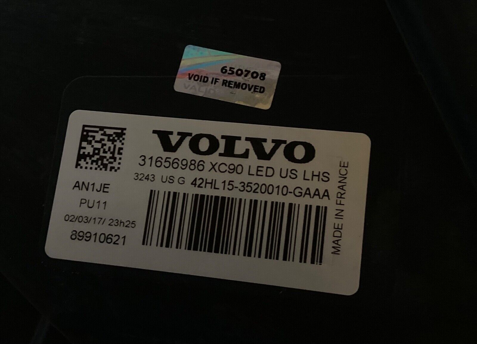 2016 2019 Volvo XC90 Driver LED Headlight CHEAPEST COMPLETE 🔱 ORIGINAL 31656986