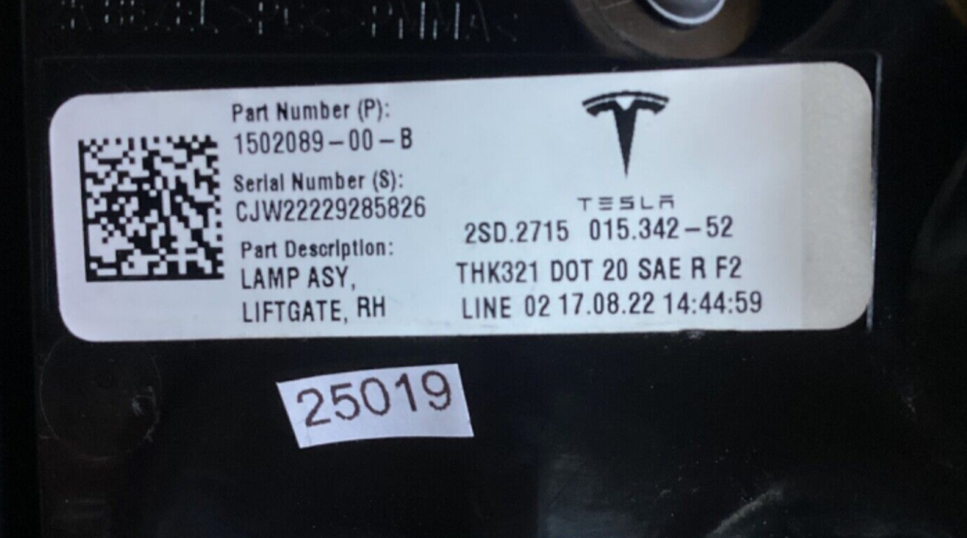 2017 2022 Tesla Model 3 Passenger FULL LED Tail Lights PERFECT🌹OEM 1077398-00-H